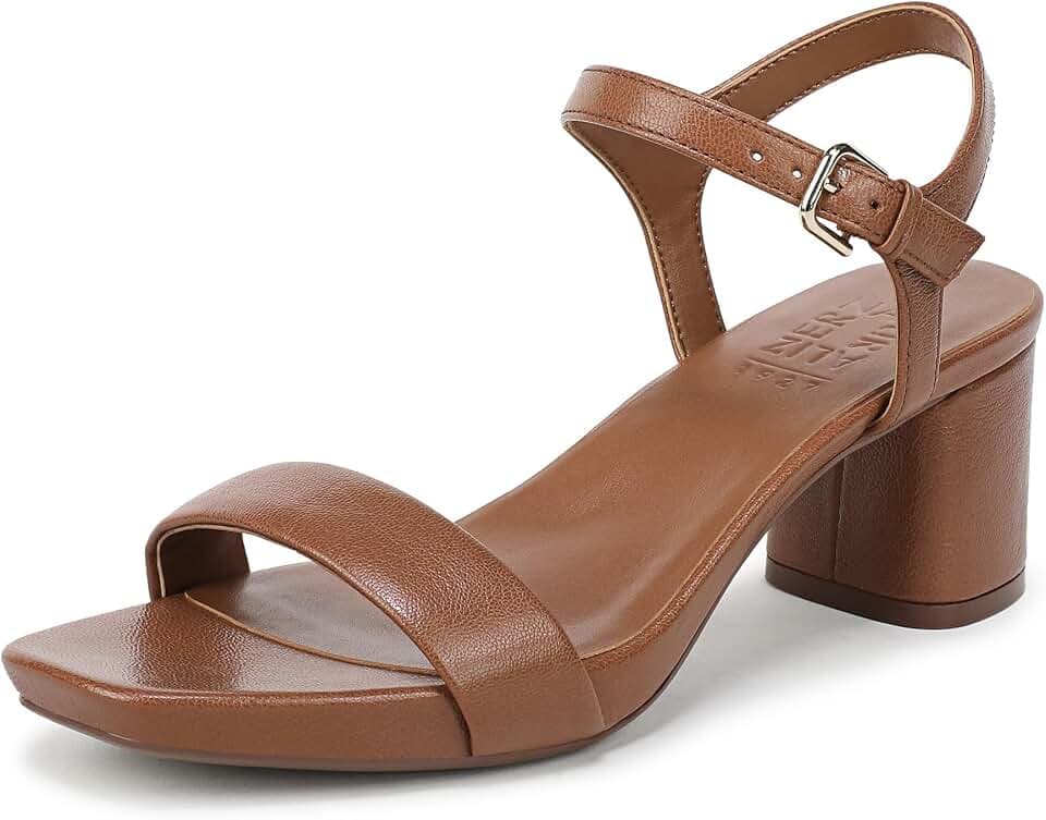 Naturalizer Women's Izzy Block Heel Ankle Strap Heeled Sandal
