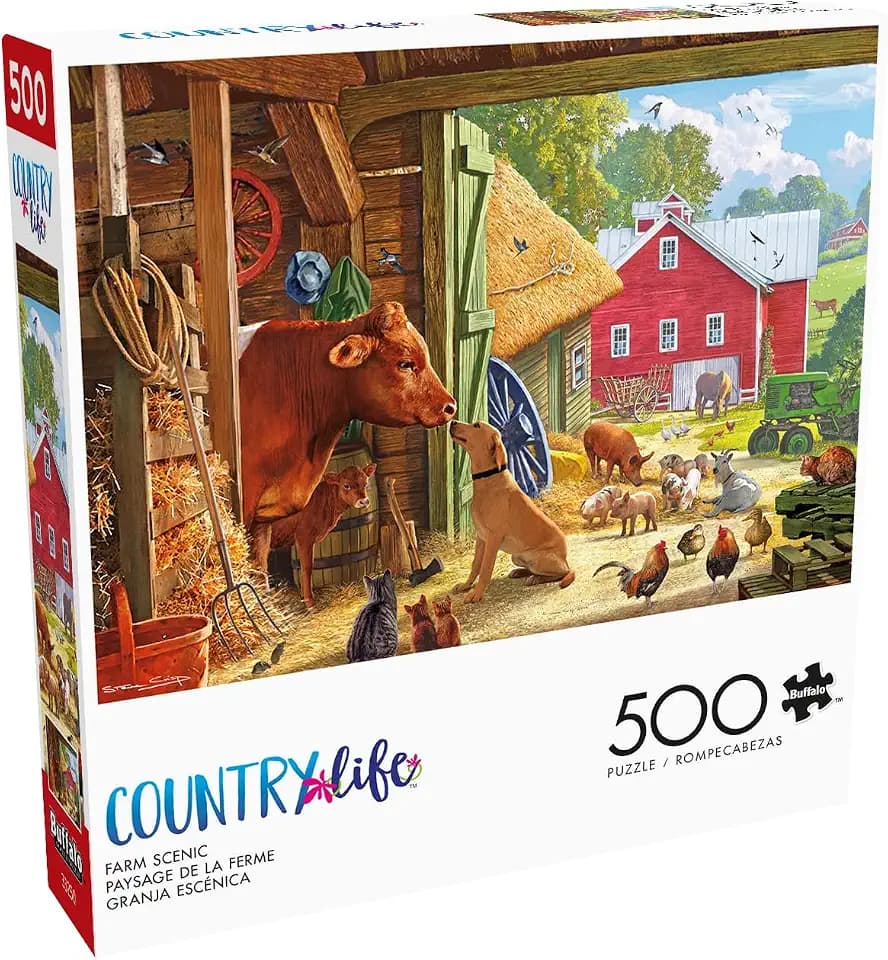 Buffalo Games - Farm Scenic - 500 Piece Jigsaw Puzzle for Adults