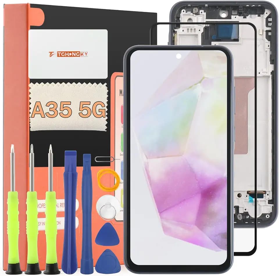 Display für Samsung Galaxy A35 5G Bildschirm Ersatz für Samsung Galaxy A35 5G SM-A356B LCD Ersatz Sensor Glas Touchscreen-Digitalisierer Panel Assembly mit Reparaturwerkzeug - [Schwarz mit Ra