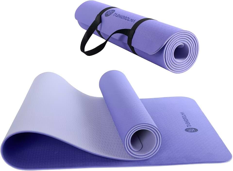 Yogamatte Rutschfest, Gymnastikmatte Mit Tragegurt, Sportmatte Für Fitnessstudio, Zuhause, Reisen, 183x61cm