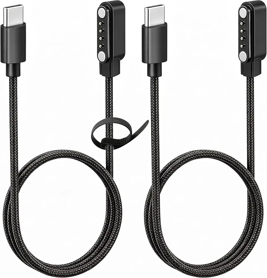 Braided Magnetic Charging Cable for PLAUD Note/Note Pro AI Voice Recorder, USB-C Durable Nylon Braided Fast Charger Cord Replacement, 3.3ft 2 Pack