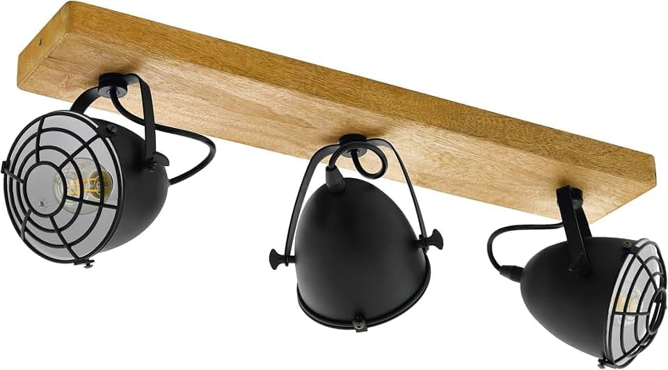EGLO Deckenlampe Gatebeck, 3 flammige Deckenleuchte Vintage, Industrial
