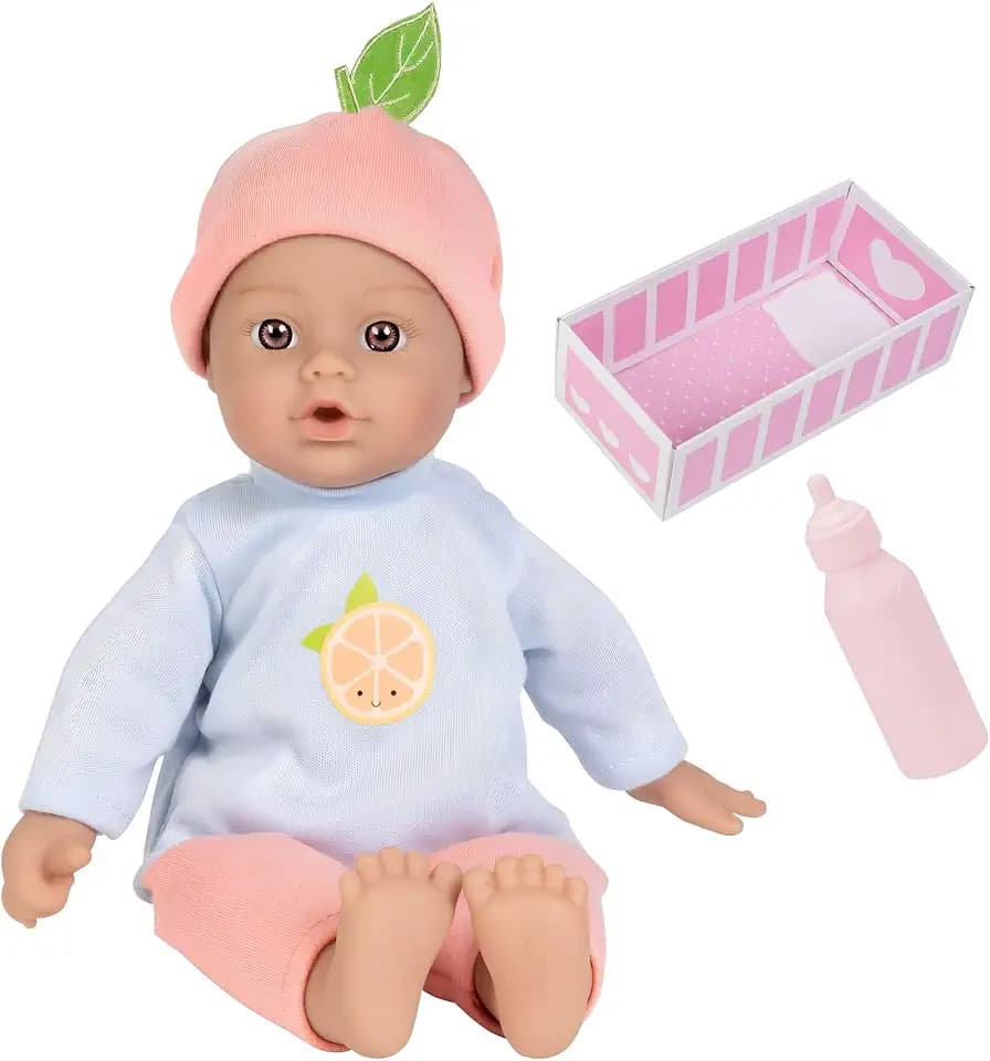 Adora Amazon Exclusive Sweet Babies Collection, 11” Soft and Cuddly Baby Doll Machine Washable, Birthday Gift For Ages 1+ - Baby Grapefruit