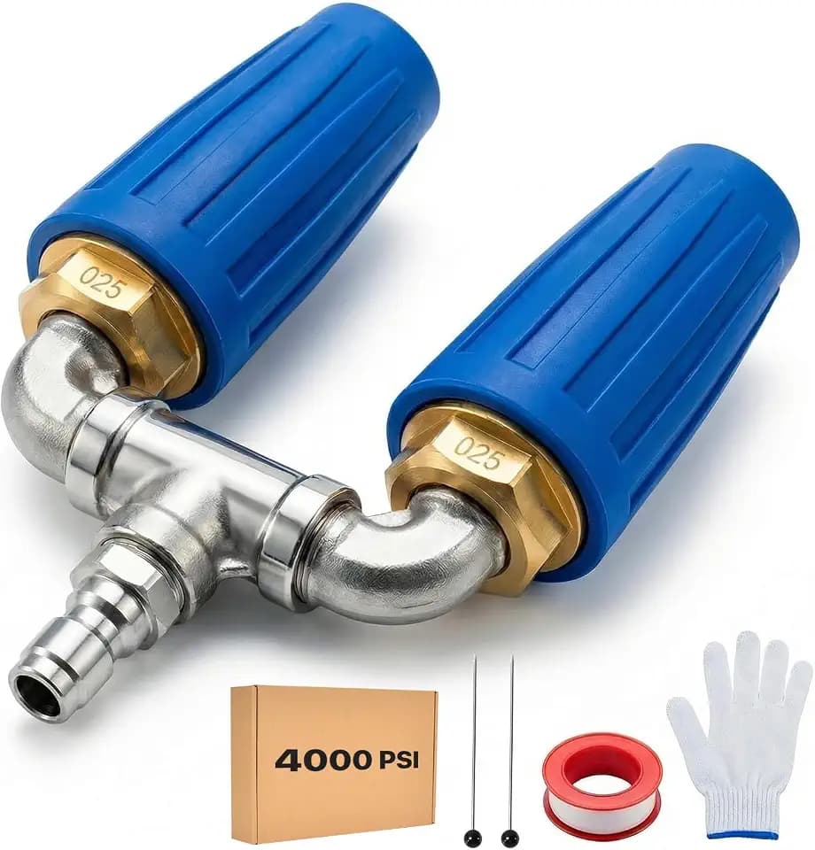 Dual Turbo Nozzle for Pressure Washer, 4000 PSI 1/4" Quick Connect (Blue)