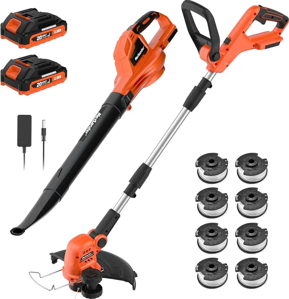 MAXLANDER 20V 12'' Cordless Weed Wacker/Edger and Leaf Blower Combo Kit