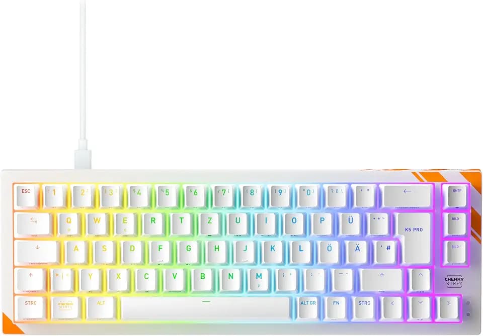Cherry XTRFY K5 Pro TMR Compact, Gaming-Tastatur, Deutsch QWERTZ, Weiß