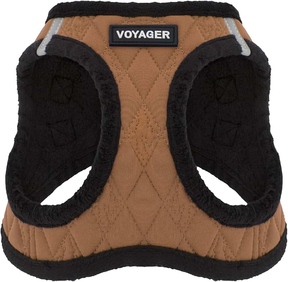Voyager Step-in Plush Dog Vest Harness -Beige Plush, Medium