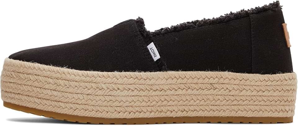 TOMS Women's Valencia Platform Espadrille, Textile Upper, OrthoLite Insole