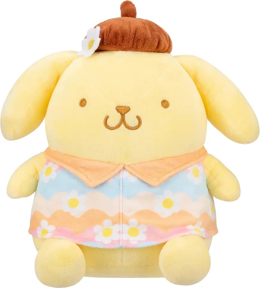 Jazwares Hello Kitty® and Friends - 8-Inch Pompompurin™ Pastel Florals Plush - Officially Licensed Sanrio® Product from Ages 6+