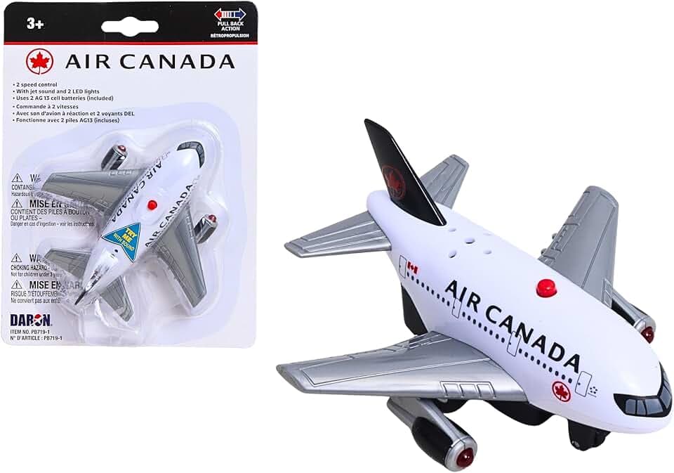 Daron Air Canada Pullback Airplane Toy with Lights & Sounds for Ages 3+