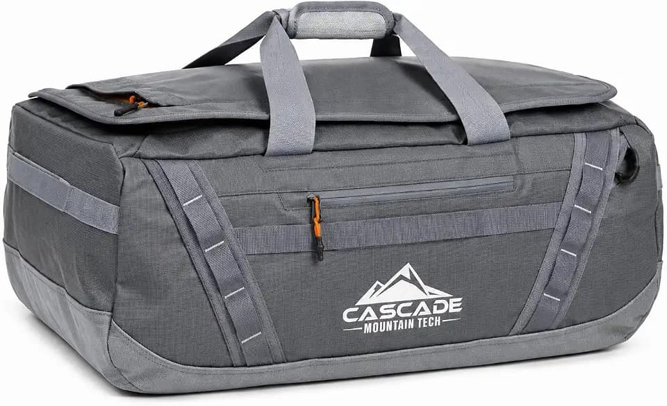 Cascade Mountain Tech 60L Duffle Bag, Convertible Travel Duffel Bag for Men Women, Water Resistant & Tear Resistant