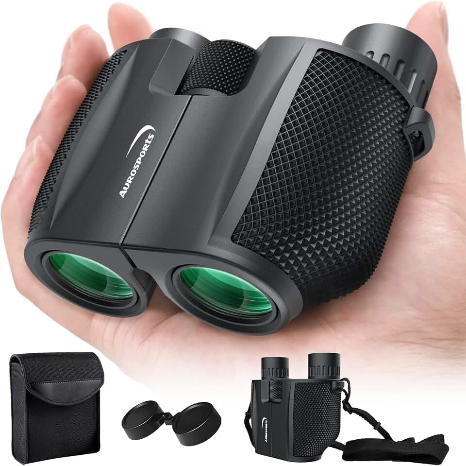 Aurosports 10x25 Compact Binoculars for Bird Watching, Cruise Ship, Travel