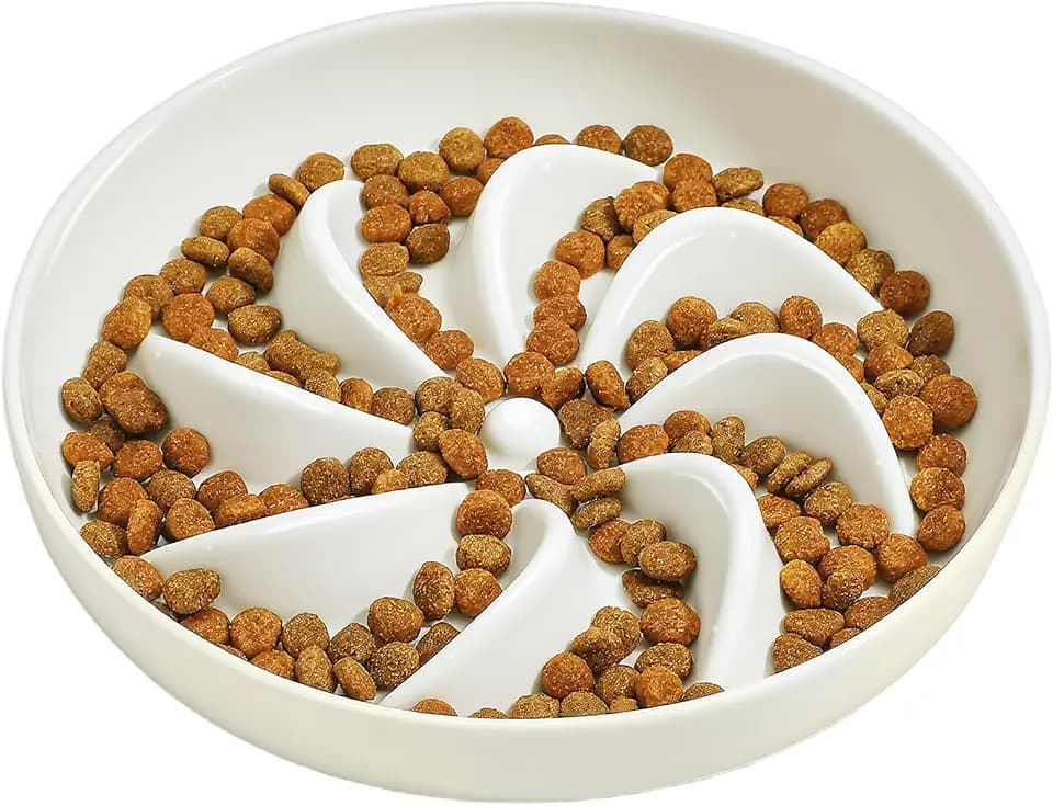 PETTOM Anti Schling Napf Katze | Keramik Antischlingnapf Katze, Slow Feeder Katzen Nassfutter, Antischlingnapf für Katzen und Kleine Hunde