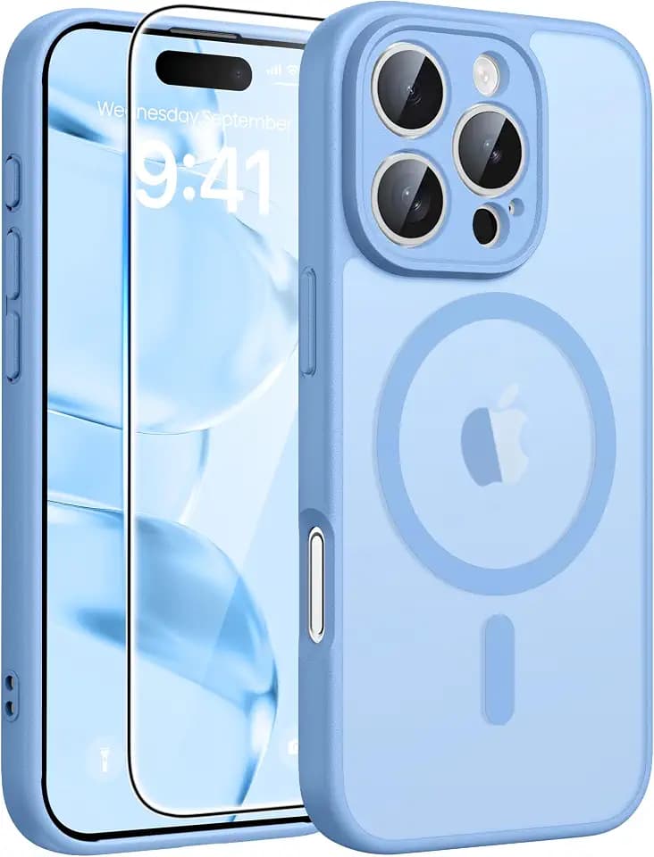 FNTCASE for iPhone 16 Pro Case, Fit for Magsafe, with Screen Protector