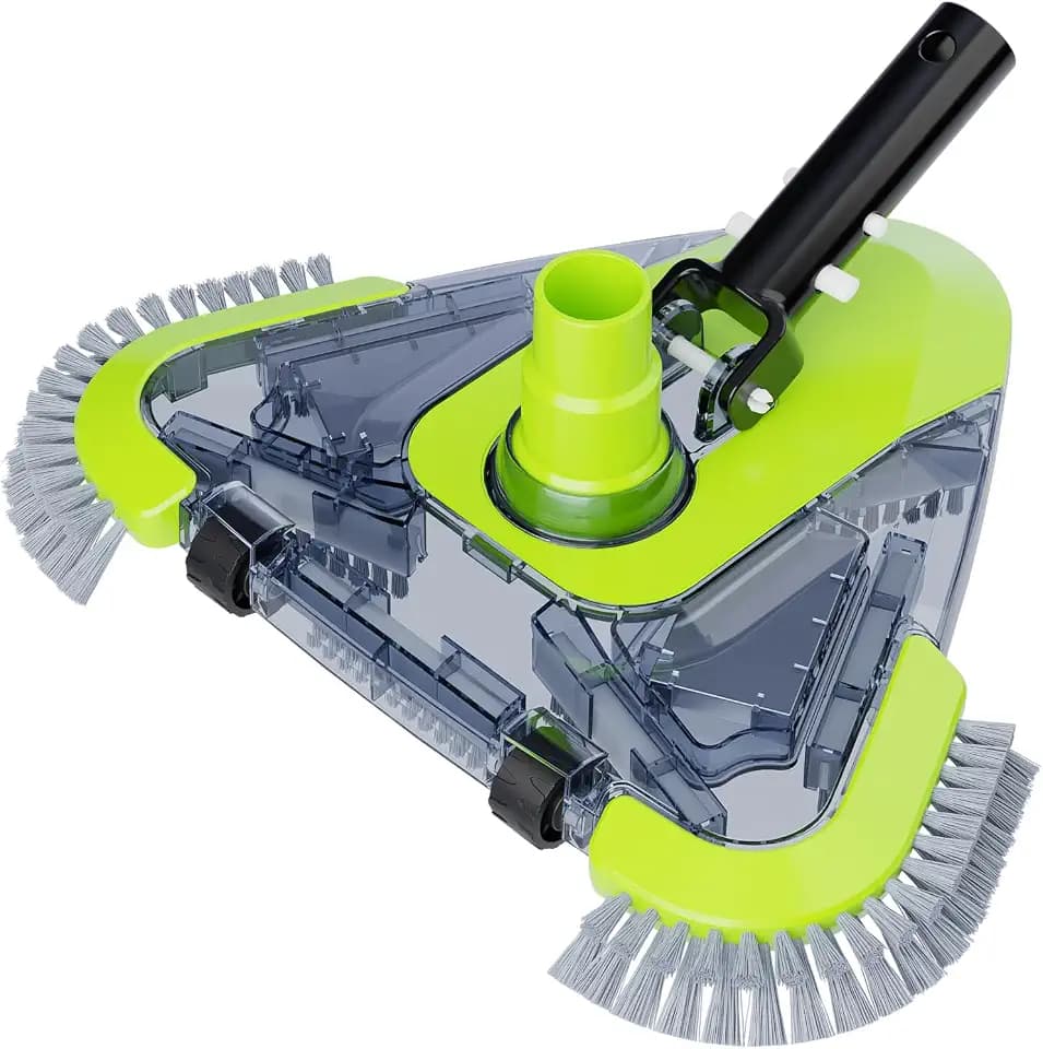 Sepetrel Pool Vacuum Head with Wheels, 13.4-Inch Triangular, Brushes