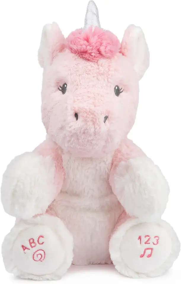 GUND Baby Alora the Unicorn Animated Plush, Singing Stuffed Animal Sensory Toy, Sings ABC Song and 123 Counting Song, Pink, 11”