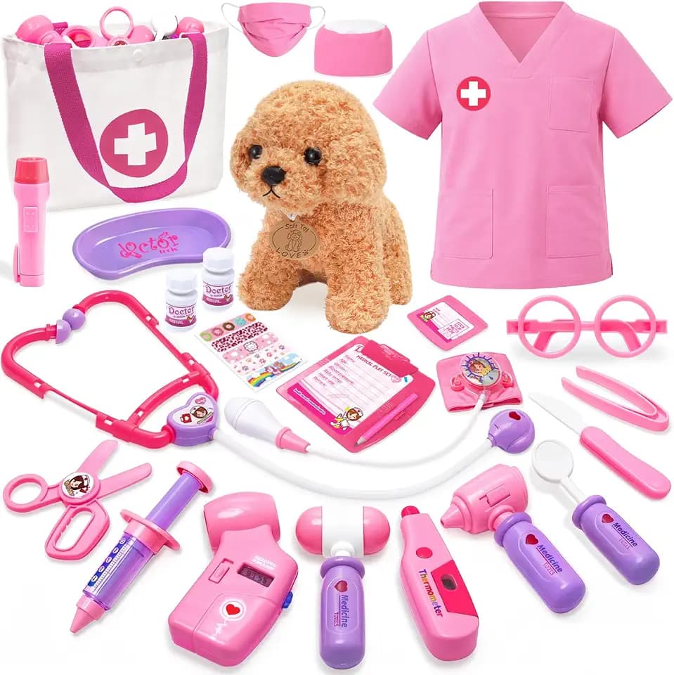 Doctor Kit for Toddlers 3-5,Pretend Play Doctor Costume Set for Kids