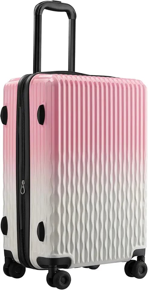 Expandable 24 Inch Checked Luggage Suitcase with TSA Lock