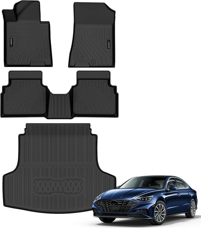 AUXKO Floor Mats Cargo Mat for 2021-2026 FWD Kia K5 & Hyundai Sonata