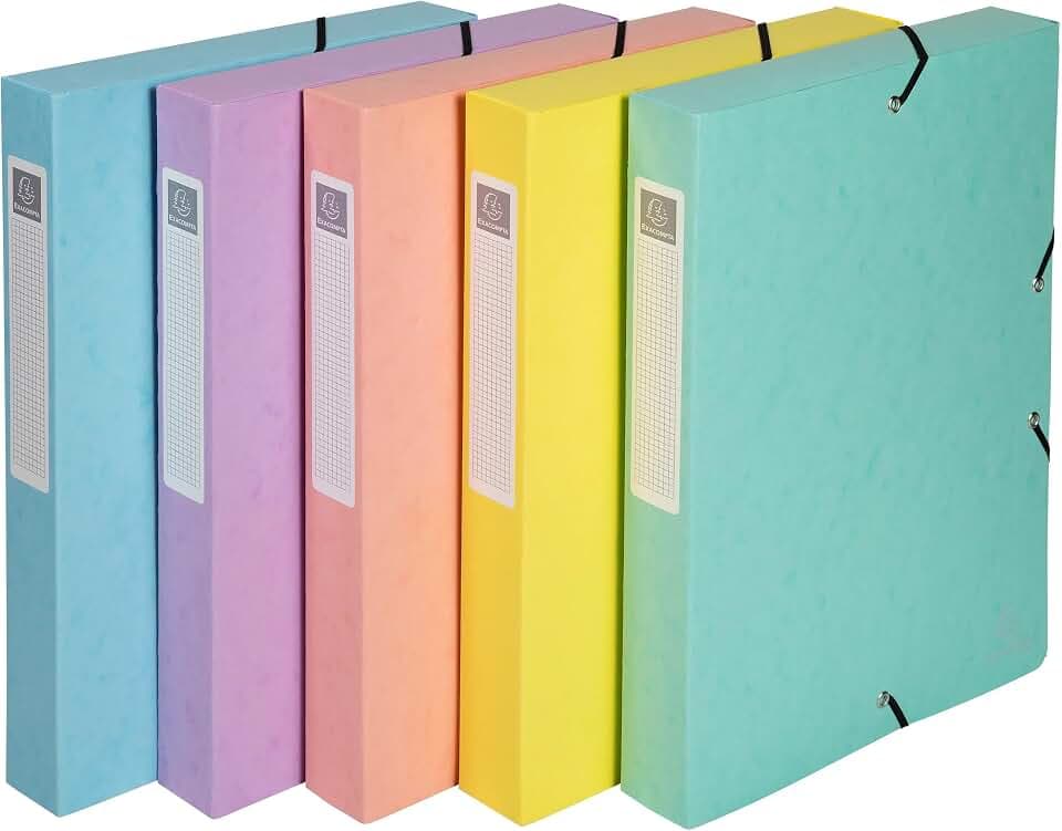 Exacompta 8x Archivboxen Aquarel A4 Rücken 4 cm farbig sortiert