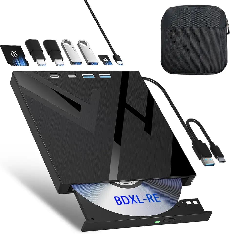 Wbacon 7 in 1 External Blu Ray Drive, Support 100G Disc R/W, USB 3.0 Type-C
