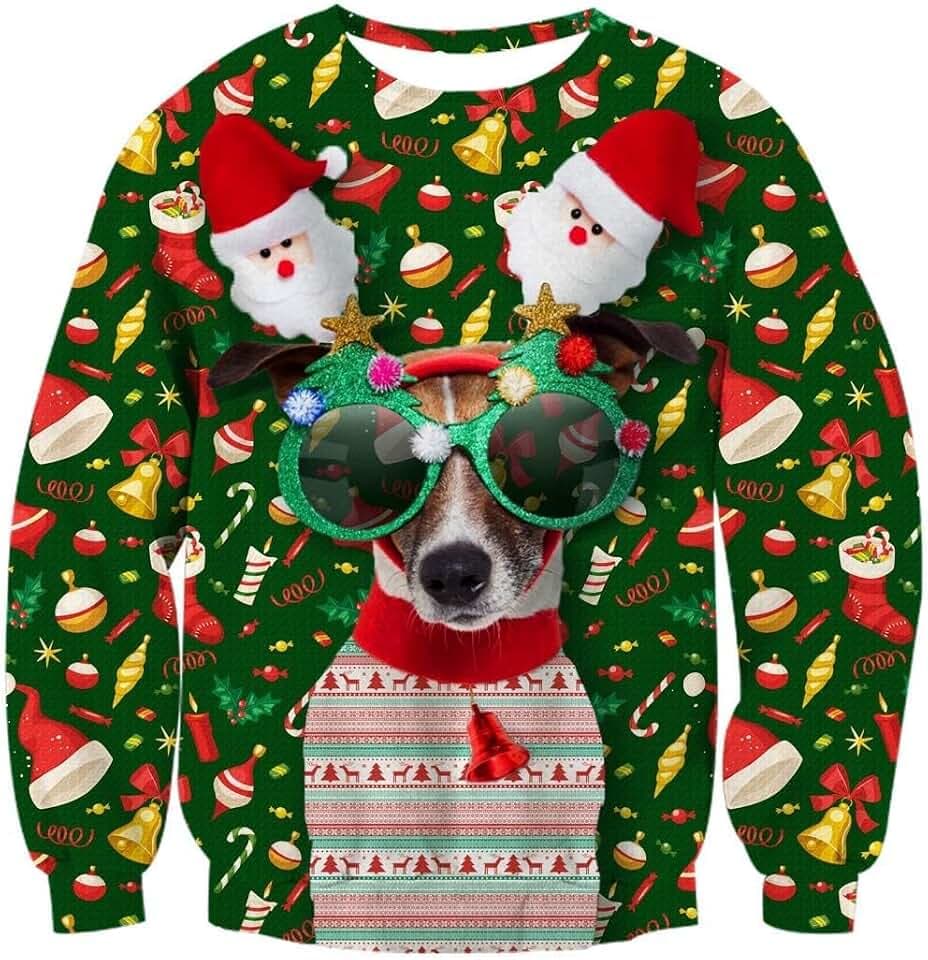 Herren Ugly Christmas Sweater Sweatshirts 3D Weihnachtspullover Damen Hässlich Weihnachten Witzig Jumper Tops Unisex