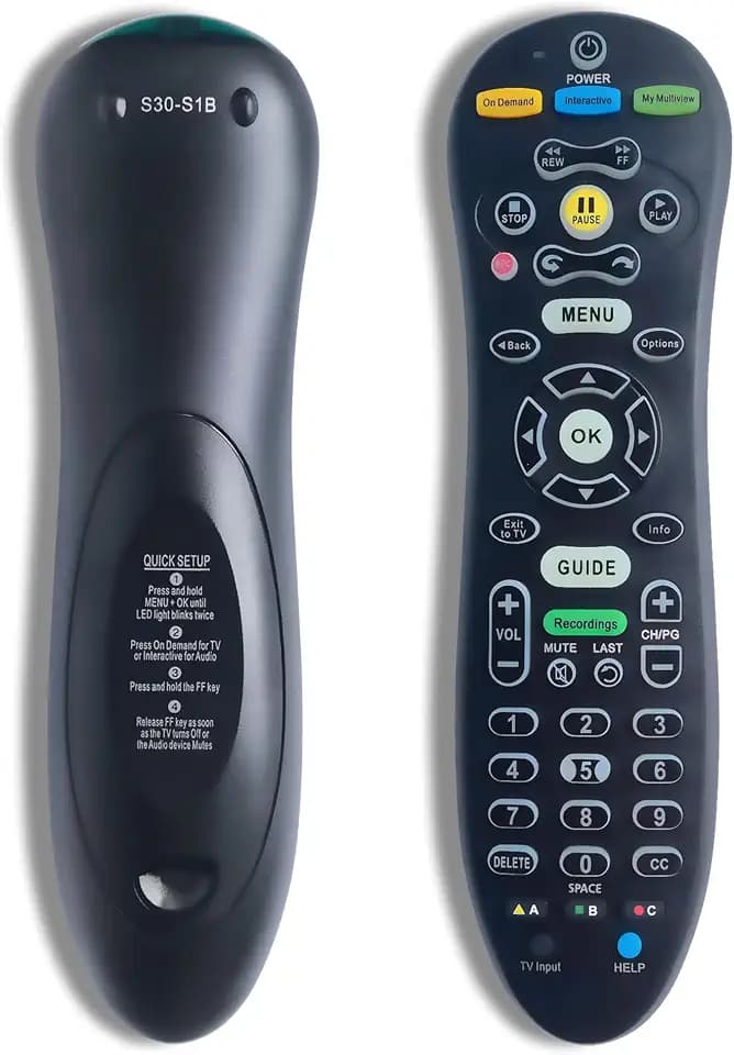 Universal s30 / s10 Remote Control for AT&T U-Verse Receiver and TV, s30 / s10 Remote Replacement with Easy Setup