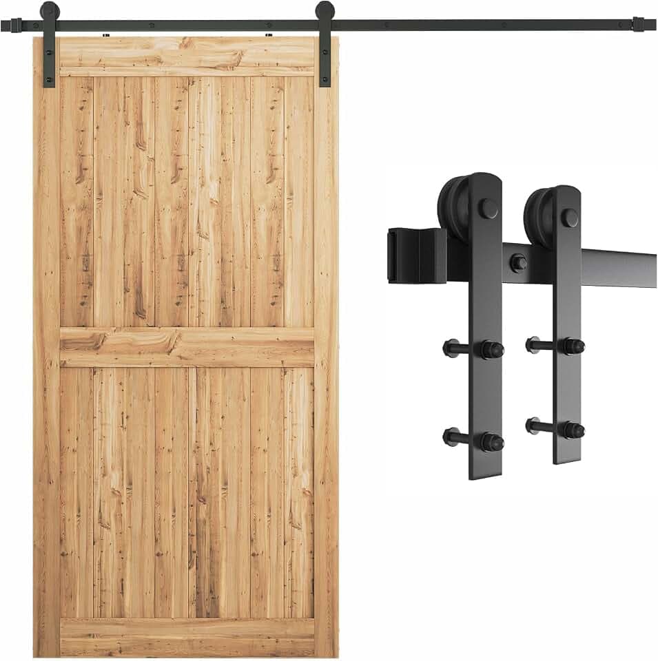 SMARTSTANDARD 7.5ft Sliding Barn Door Hardware kit, Fit 42-45" W Doorpanel