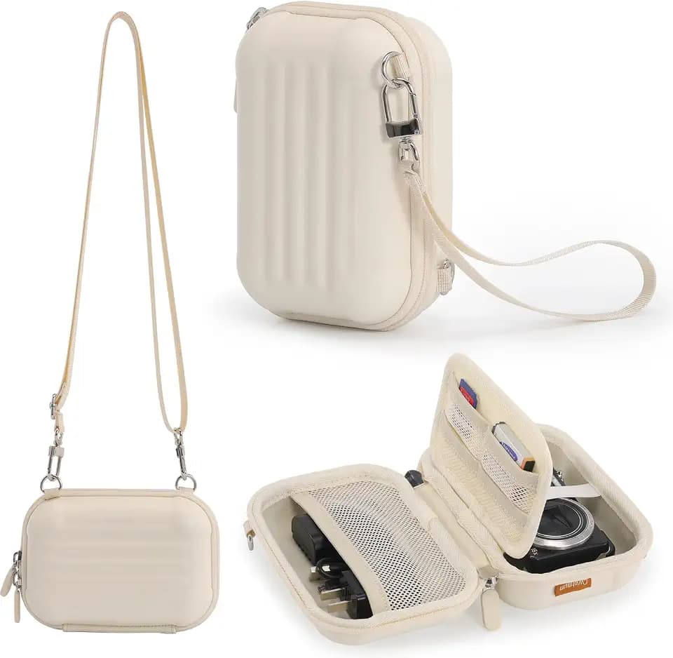 Cwatcun Hard Camera Case, Compact Digital Camera Sling Bag for Canon/Sony