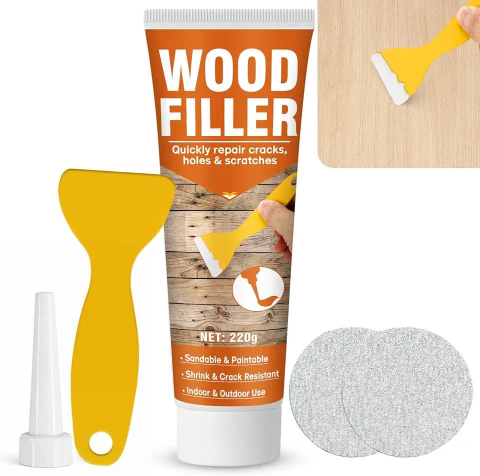 Wood Repair Kit, 7.76 oz Paintable Wood Filler Putty for Furniture DIY