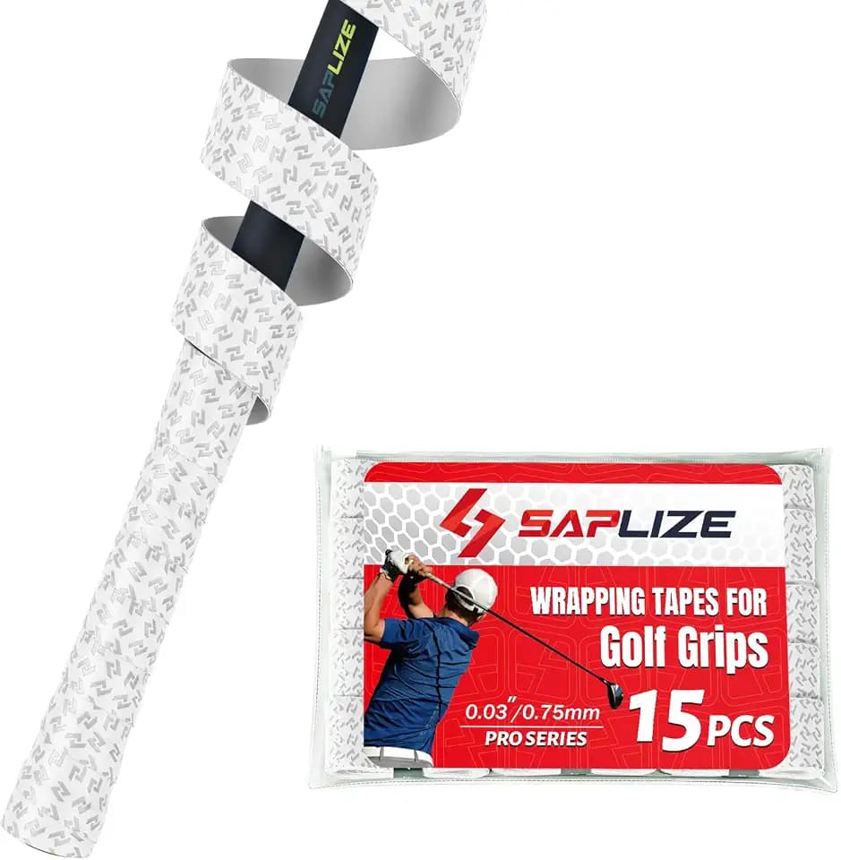 SAPLIZE Golf Grip DIY Wrapping Tapes, 15-Pack Tacky PU Overgrip Tapes, Golf Club Grips New Regripping Solution