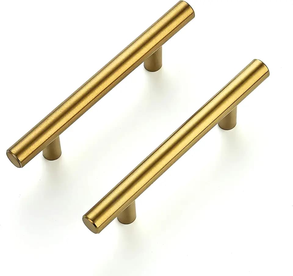 Ravinte Cabinet Handles,5" Length,3" Hole Center,Brushed Brass,24 Pack