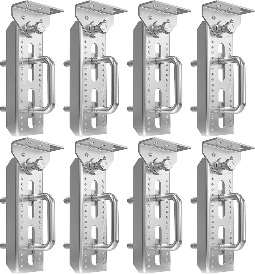 8" Galvanized Swivel Top Bunk Bracket Kit with Hardware for 3"x3"，2"x3",1.5"x3" Boat Trailer Crossmember, Boat Trailer Bunk Brackets & Square U-Bolts