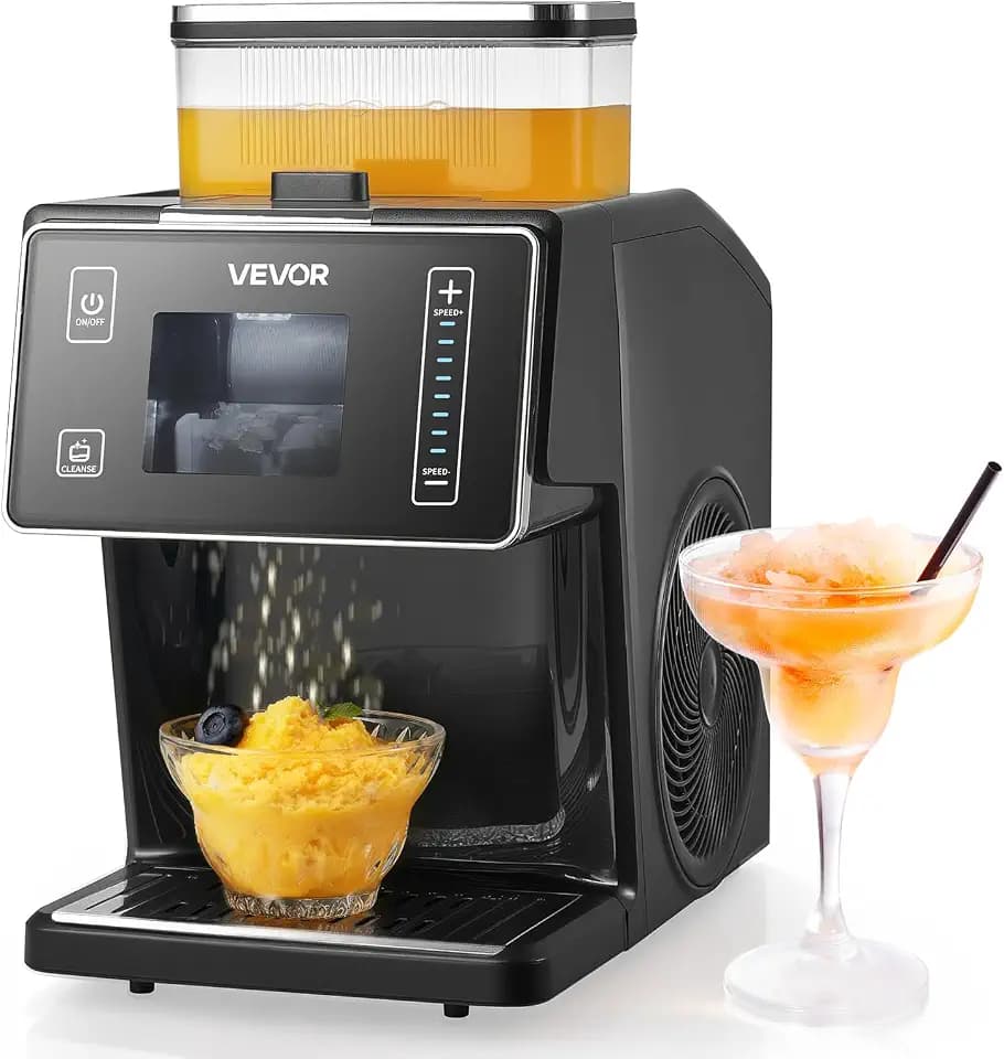 VEVOR Snowflake Ice Machine, 44LBS/24H Snowflake Ice Maker, Ice Shaver Machine with Stainless Steel Blade, Electric Snow Cone Maker with 0.2 Gal Tank, 60S Fast Pre-Cooling, for Home & Small Gatherings