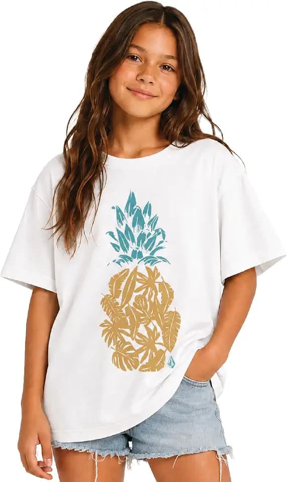 Volcom Girls Crewneck Graphic Tee, Short Sleeve Casual Top
