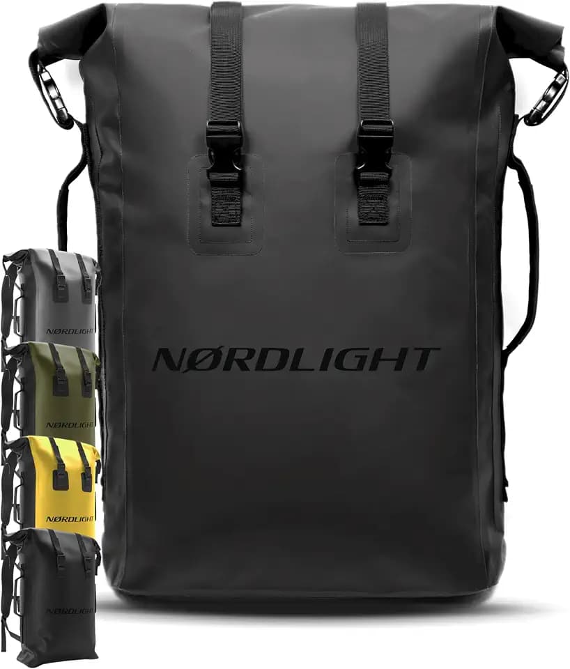Nordlight Wasserdichter Rucksack Dry Bag 35l - Roll Top Rucksack mit gepolstertem Tragegurt, wasserdichte Tasche für Wassersport, Fahrrad Rucksack, Kurierrucksack, Trekking, Angeln