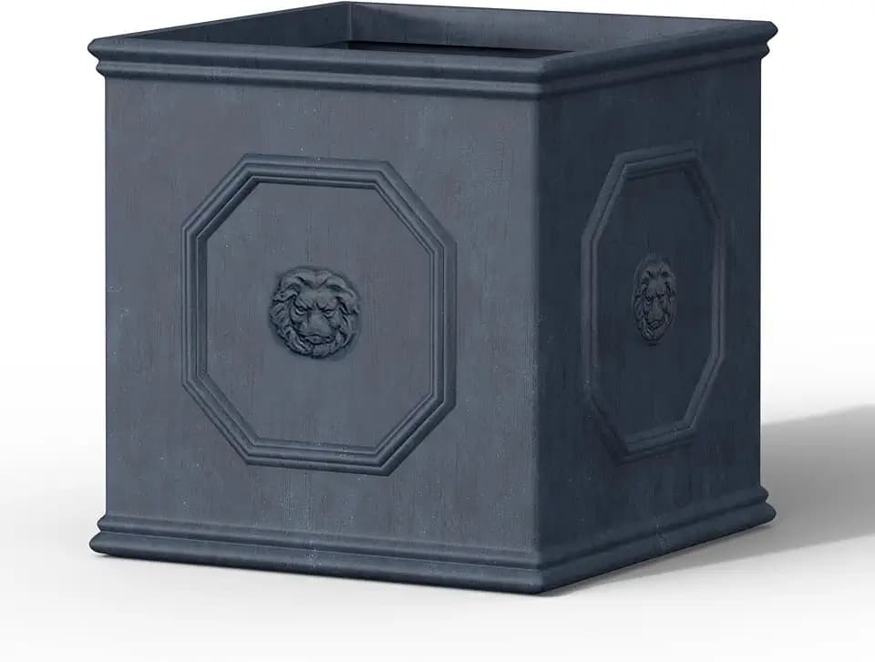 Kante Dusty Blue Concrete Planter 10.2" W, All-Weather Square Small Pot