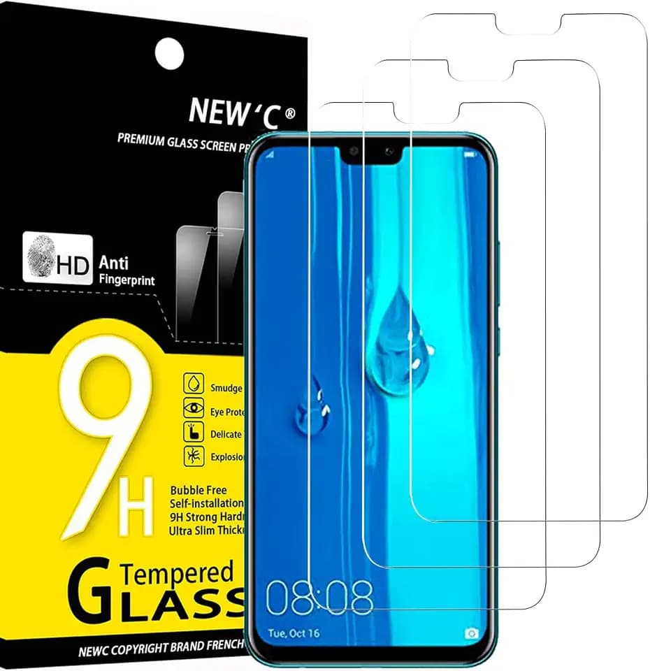 NEW'C Schutzfolie für Huawei Y9 2019 (Enjoy 9 Plus) für Panzerglas