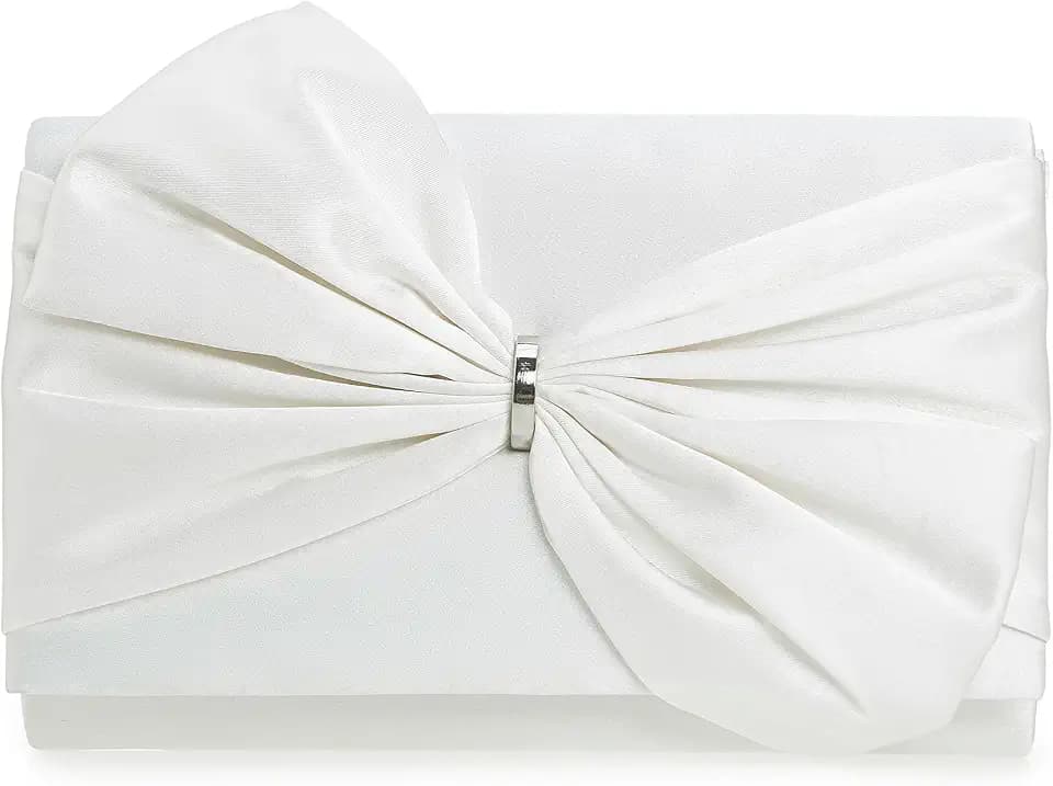 CHARMING TAILOR Satin Bow Formal Bag Women Evening Purse Elegant Clutch Handbag Wedding/Prom/Party