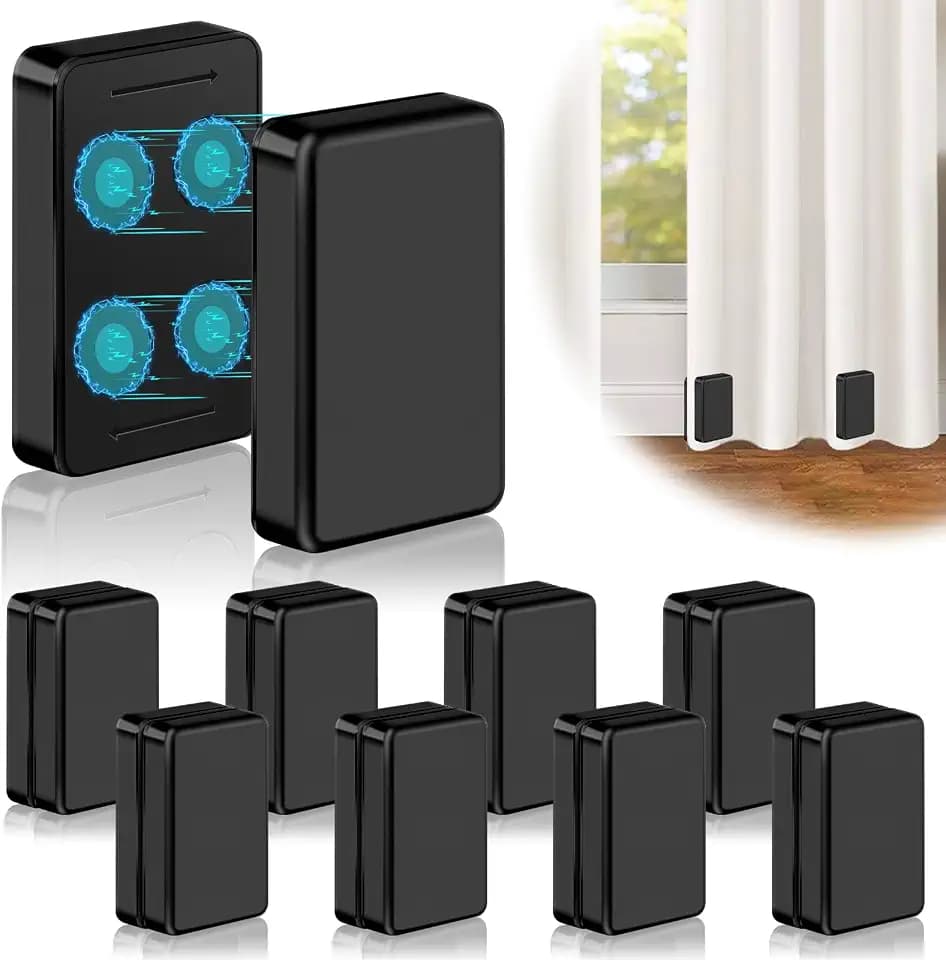 16pcs/52oz Outdoor Curtain Weights, Heavier Curtain Magnets-Black, 8 Pairs