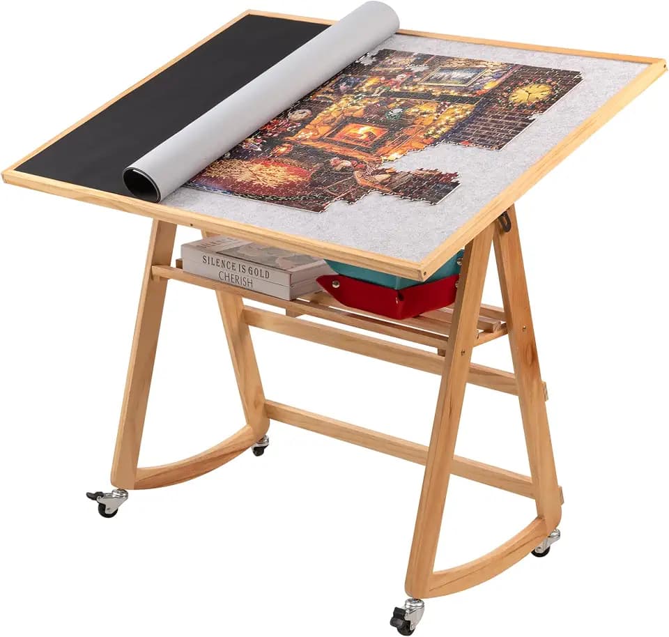 LAVIEVERT 1500 Piece Tilting Puzzle Table with Cover & 4 Wheels for Adults
