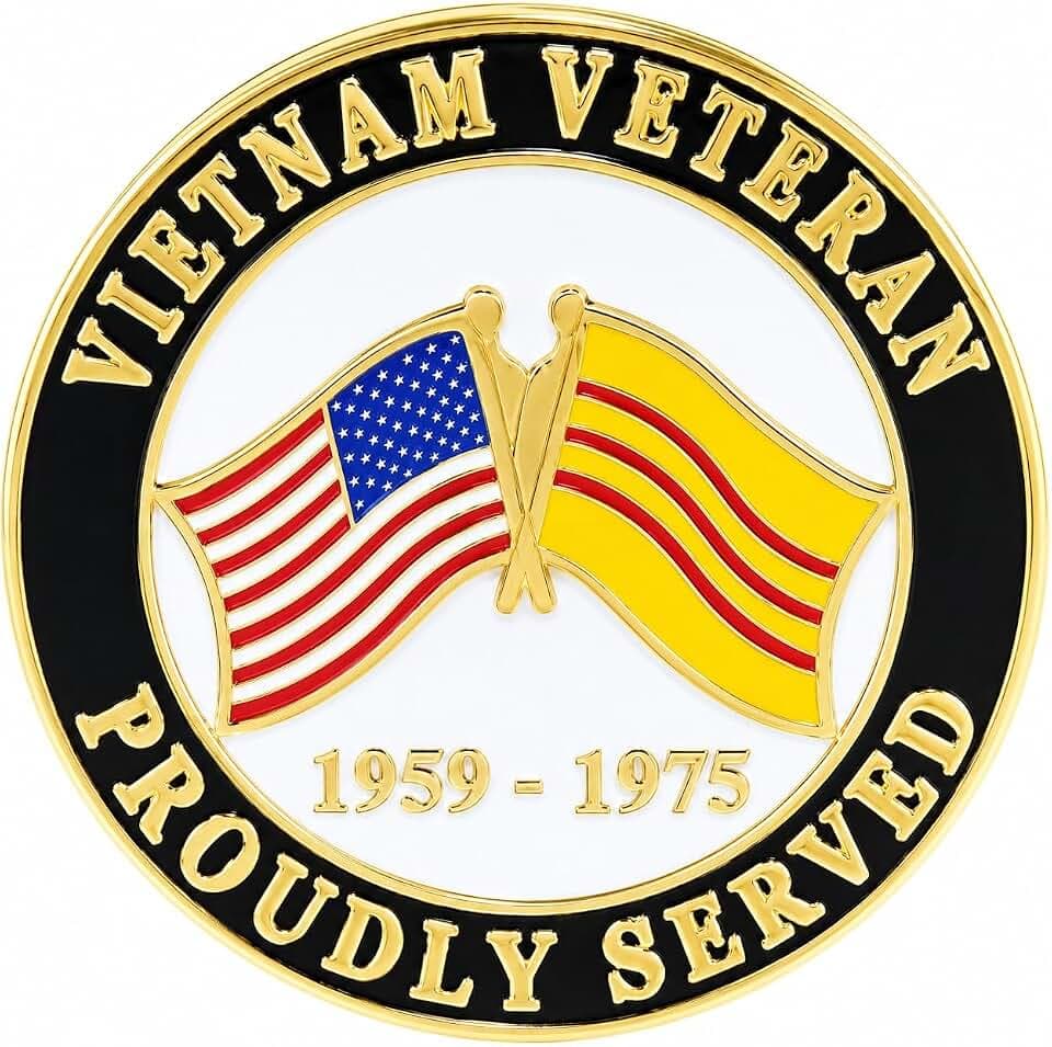 United States Military Vietnam Veteran Proudly Served Service 1" Lapel Pin