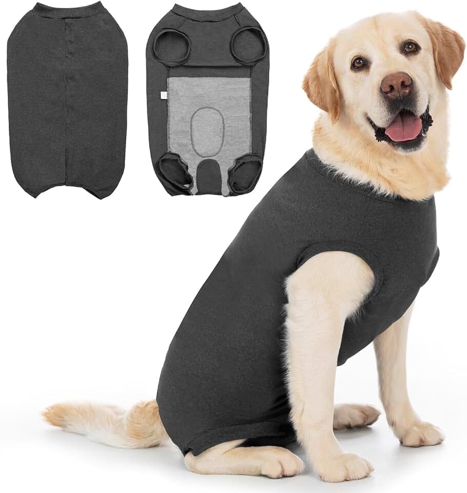 Hundebody Nach Op Medizinischer Body für Hunde Kastration Hündin Rüde Operationsbody Hund Body Nach Op Hund Shirt Leckschutz Wundschutzanzug für Hunde Einteiler Schlafanzug Klein Mittel Groß