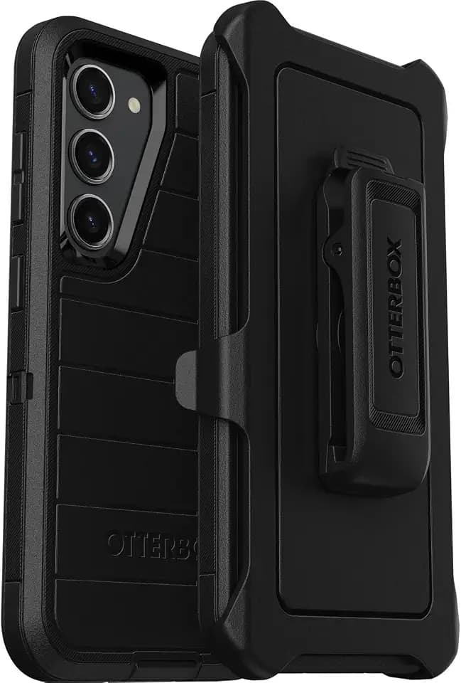 OtterBox Galaxy S23 (Only) - Defender Series Case - Black, Rugged & Durable - with Port Protection - Includes Holster Clip Kickstand - Microbial Defense Protection - Non-Retail Packaging