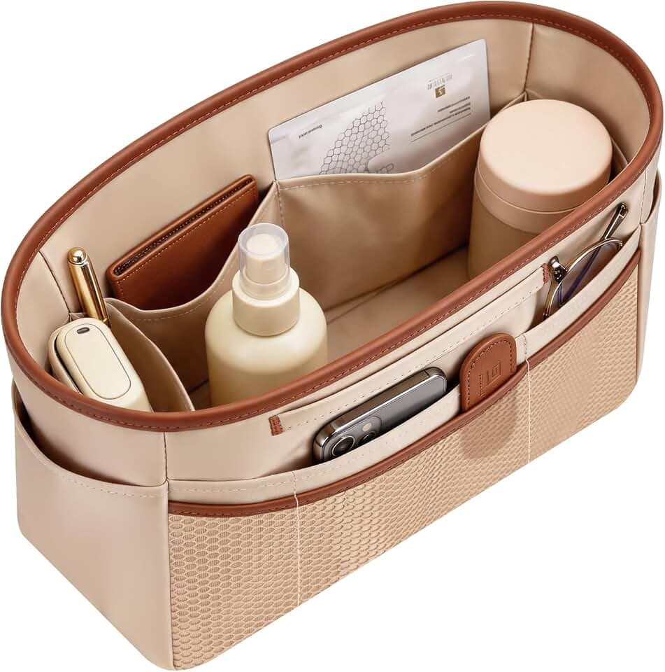 GIVLEFLY Purse Organizer Insert, Satin Tote Bag Organizer Insert, Handbag Divider for Inside Purse, Compatible with Longchamp, Neverful, Speedy and More
