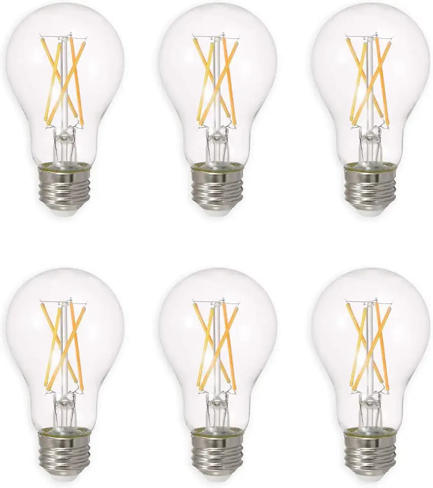 Sylvania Led Truwave Natural Series Light Bulb, 60W Equivalent, Efficient 8W A19, Medium Base, Dimmable, 800 Lumens, 2700K, Soft White, Clear - 6 Pack (40806)