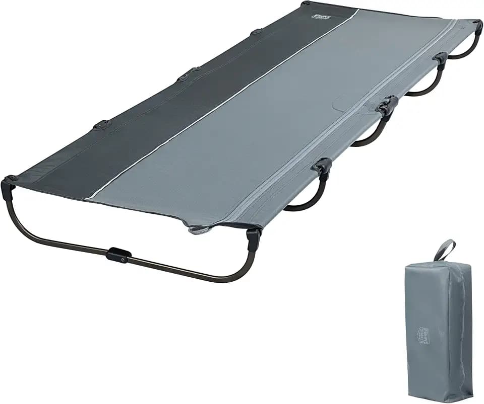 TIMBER RIDGE Feldbett Klappbar leicht Campingbett Faltbar Einfach zu Bauen Tragbares Campingliege Bequem bis 120kg Reisebett Erwachsene Klappbett Camping für Outdoor Camp Reisen Garten
