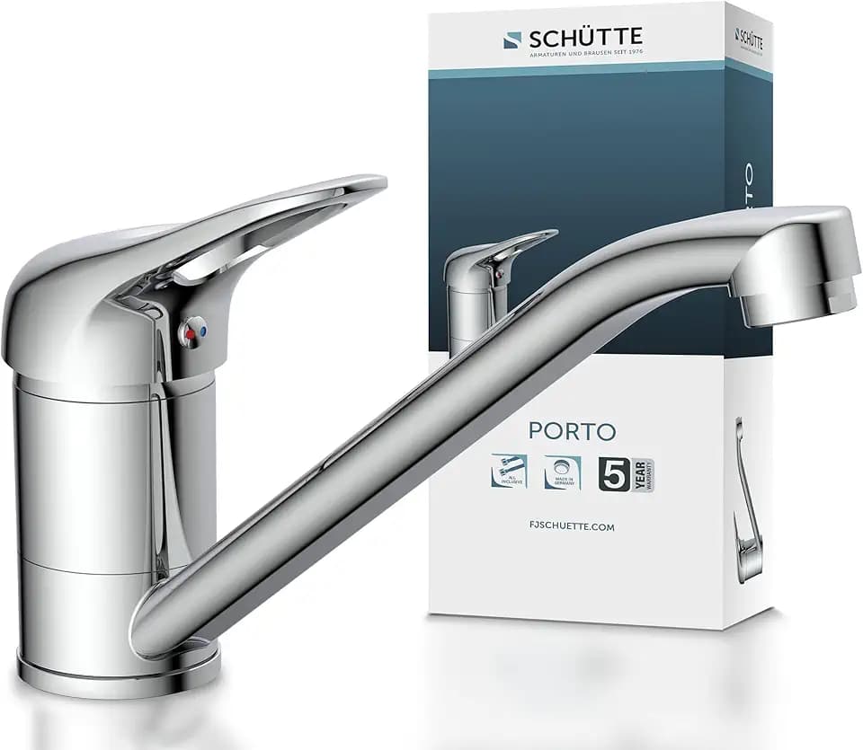 SCHÜTTE Porto Spültischarmatur, 360° schwenkbar, Einhebelmischer, Messing, Chrom