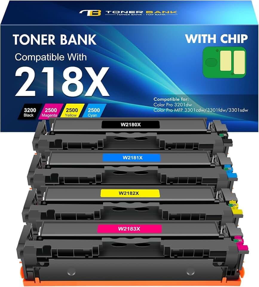 218X 218A Toner Cartridges 4 Pack for HP 218 3301fdw 3201dw High Yield