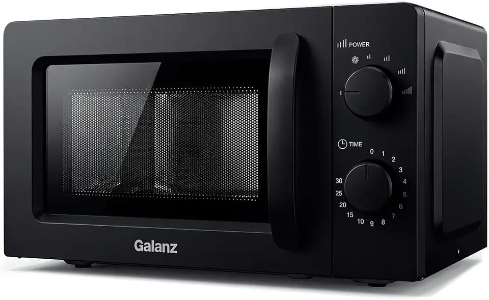 Galanz Solo Mikrowelle, 20L Mikrowelle mit Drehreglern, 6 Leistungsstufen